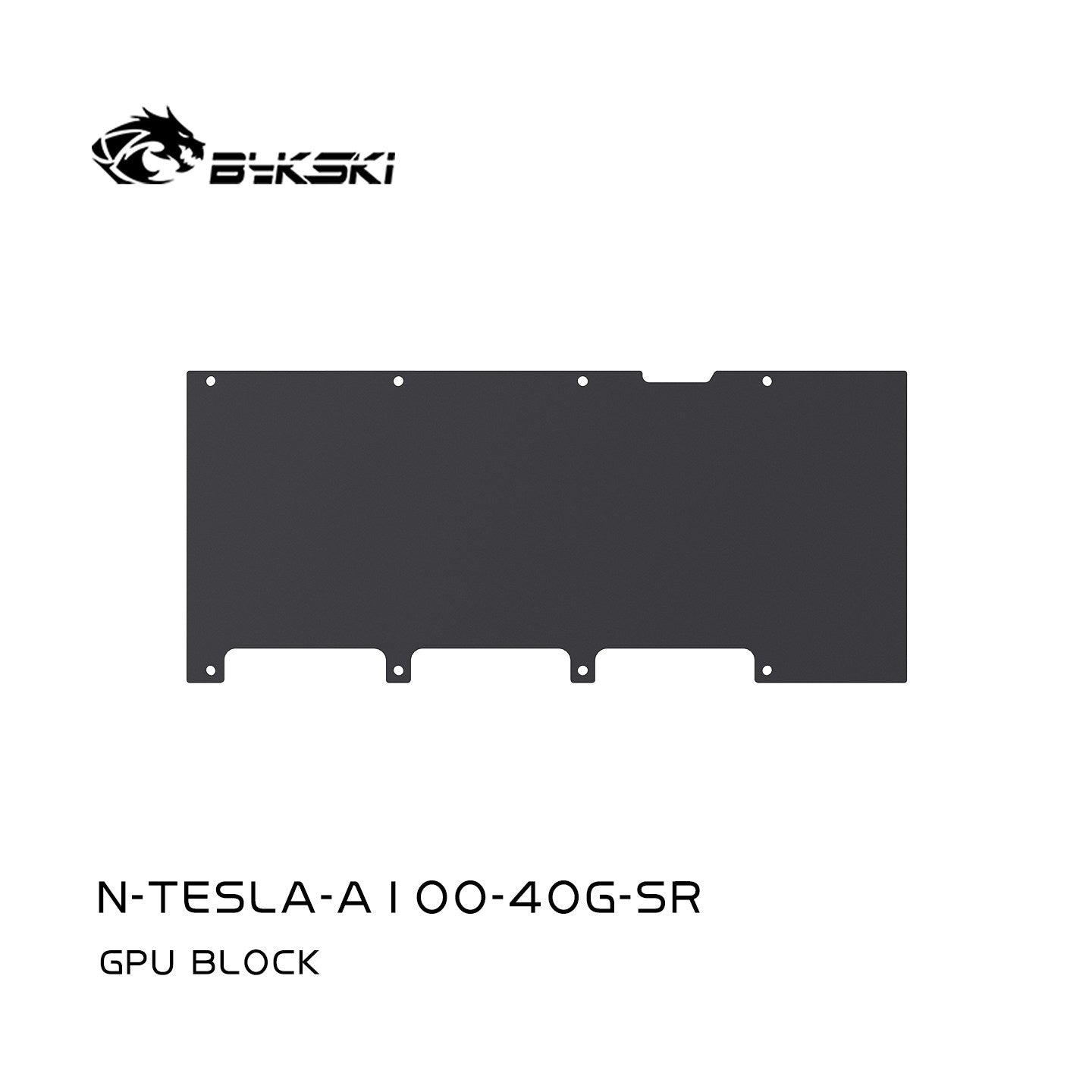 Bykski N-TESLA-A100-40G-SR Graphics Card Water Block: All-metal structure, TESLAA100 40GB, no LED backplate.