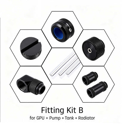 Bykski Hard Tube Fitting Kit For OD14mm Hard Tube, Acrylic Transparent Hard Tube, For Computer Water Cooling CPU GPU Loop, HTFK