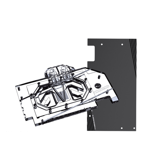 Bykski GPU Water Block For ASUS TUF Gaming GeForce RTX™ 5070 Ti BTF White OC Edition, Full Cover With Backplate PC Water Cooling Cooler, N-AS5070TIBTF-X