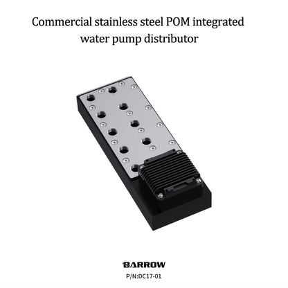 Barrow Stainless Steel Integrated Water Pump Distributor for Small Servers with Multi-GPU Configurations DC17-01
