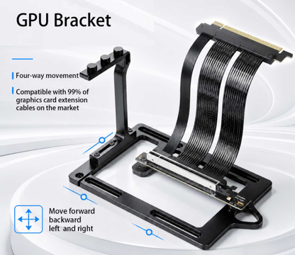 External GPU vertical mounting bracket, fully compatible with 5090 and 40 series graphics cards, PCIe 5.0 graphics card extension cable.