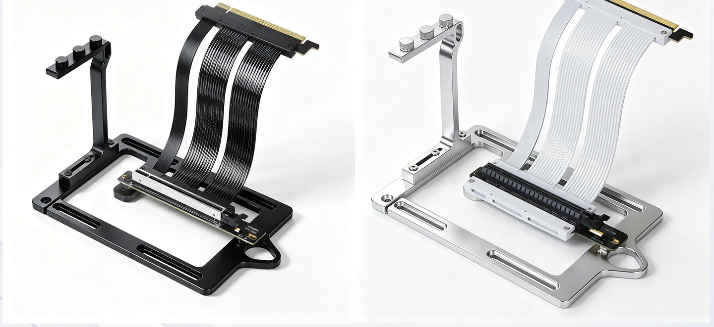 External GPU vertical mounting bracket, fully compatible with 5090 and 40 series graphics cards, PCIe 5.0 graphics card extension cable.