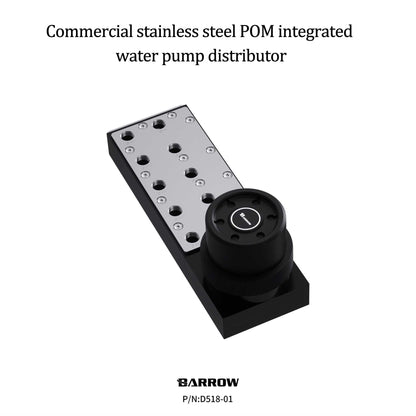 Barrow Stainless Steel Integrated Water Pump Distributor for Small Servers with Multi-GPU Configurations DC17-01