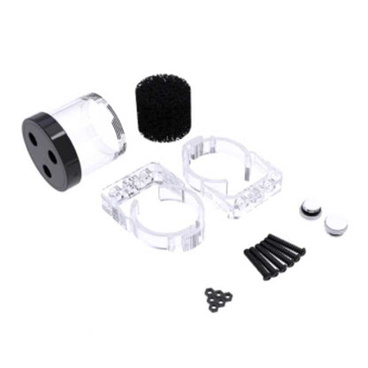 Bykski Depósitos cilíndricos de 60 mm, tanque de agua de cuerpo acrílico de cubierta única de aleación de aluminio negra, para refrigeración por agua de PC, 60/100/150/200, CT-F60-AL-V2