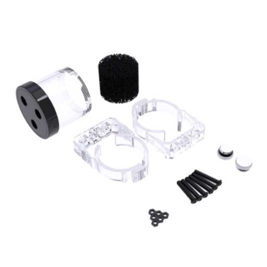 Bykski 60mm Cylinder Reservoirs, Black Aluminum Alloy Single Cover Acrylic Body Water Tank, For PC Water Cooling, 60/100/150/200， CT-F60-AL-V2