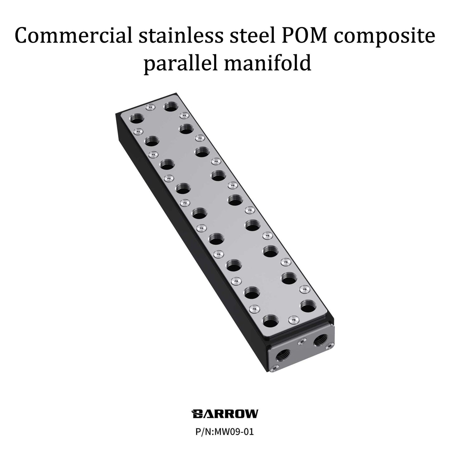 Barrow Stainless Steel Parallel Water Distributor MW06-01 for Small Servers, Multi-GPU Workstations, and Liquid Cooling,MW06-01