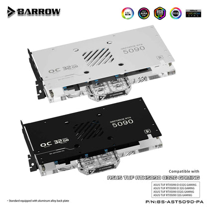 Barrow 5090 GPU Block Full Cover Graphics Card Water Cooling Blocks, For ASUS TUF RTX5090,  BS-AST5090-PA