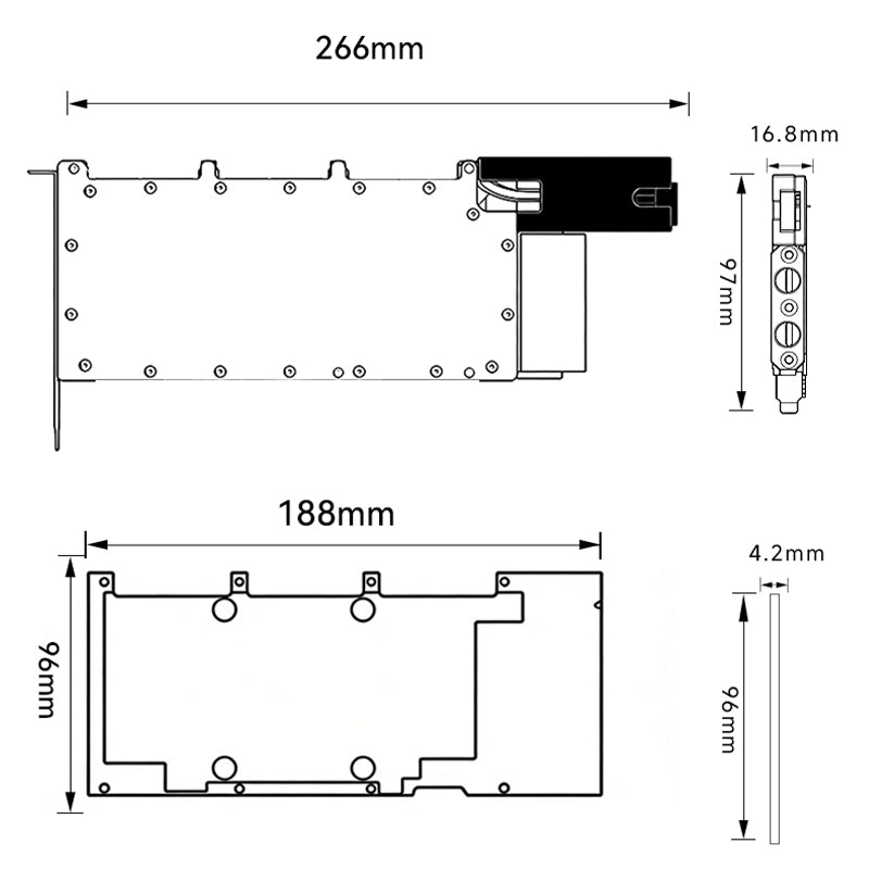 Astralcooler GPU Water Block for NVIDIA H200 141G