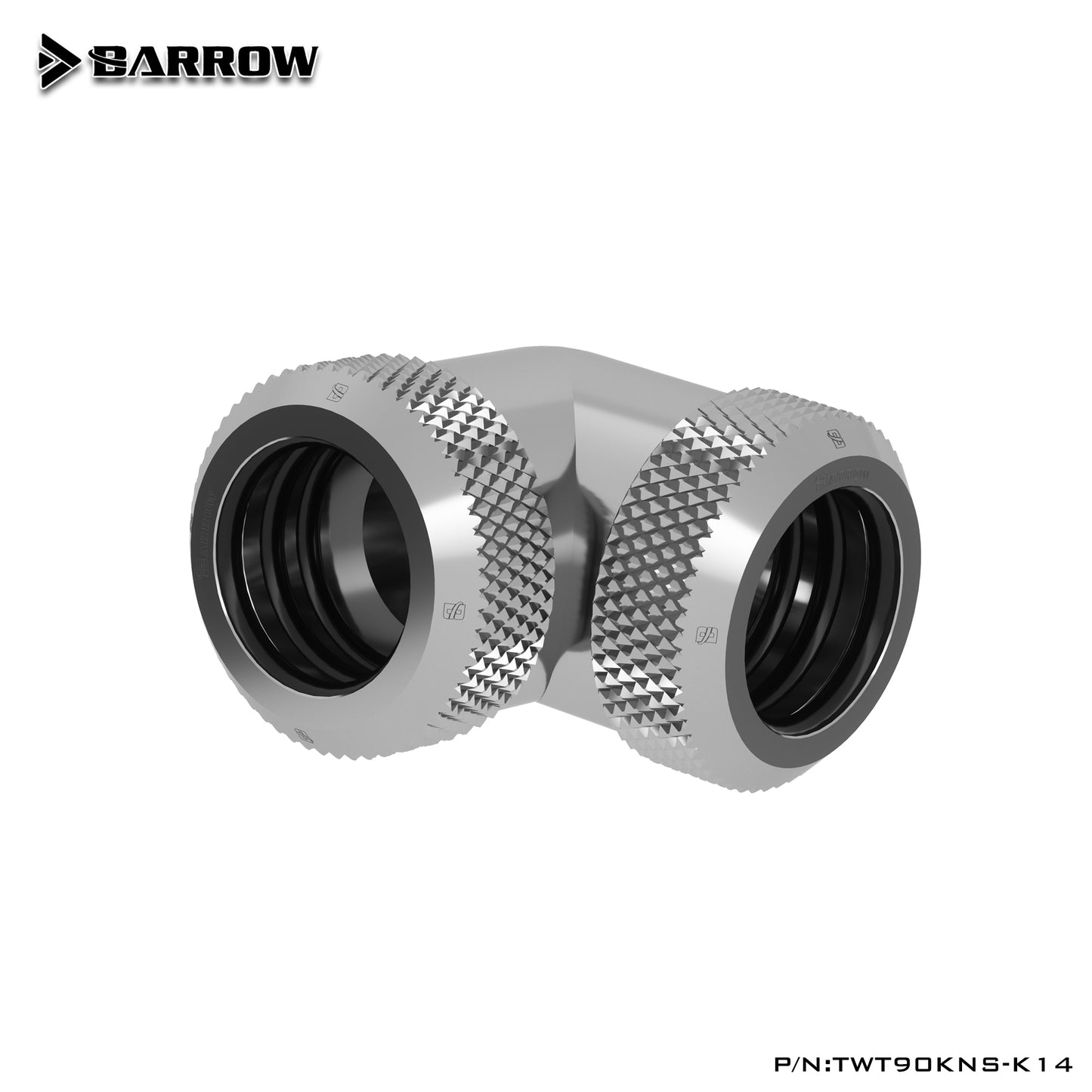 Barrow 90 Degree Hard Tube Fittings, G1/4 Adapters For 14mm Hard Tubes, TWT90KNS-K14