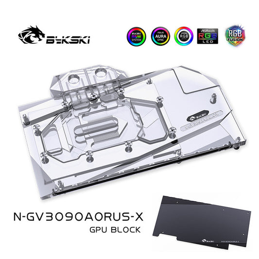 Bykski GPU Water Cooling Block For Gigabyte RTX 3090/3080/3080Ti AORUS, Graphics Card Liquid Cooler, N-GV3090AORUS-X