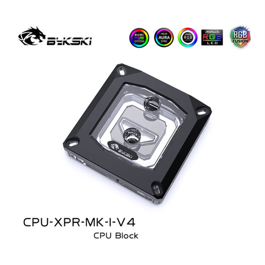 Bykski CPU Water Cooling Block For Intel LGA115x 1700 2011 Acrylic Black, Liquid Cooling System Micro Waterway, CPU-XPR-MK-I-V4