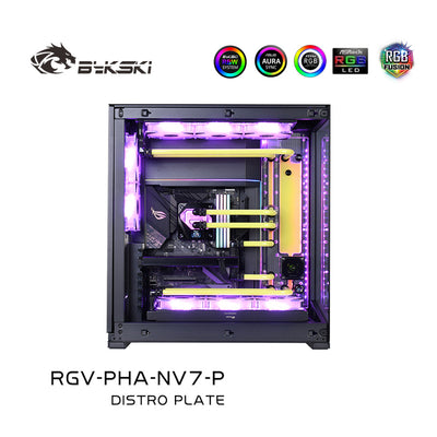 Bykski Distro Plate Kit For Phanteks NV7 Case, 5V A-RGB Complete Loop For Single GPU PC Building, Water | Distro Plate