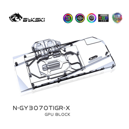 FormulaMod Bykski RTX 3070Ti full-cover GPU waterblock — silent local AI workload cooling (view 4)