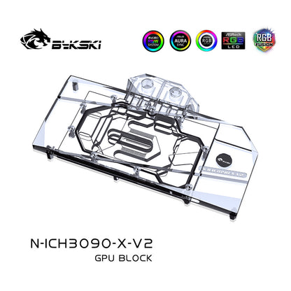 Bloc de refroidissement par eau GPU Bykski pour INNO3D RTX 3090 3080 ICHILL, système de refroidissement liquide de carte graphique, N-ICH3090-X