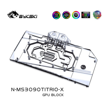 Bykski GPU Water Cooling Block For MSI 3090TI SUPRIM / GAMING X TRIO 24G, Graphics Card Liquid Cooler System , N-MS3090TITRIO-X