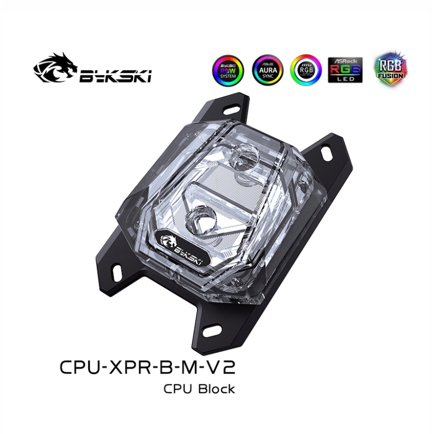 Bykski CPU bloc de refroidissement par eau pour Intel/AMD acrylique 5v ARGB système de refroidissement liquide CPU refroidisseur Micro voie navigable