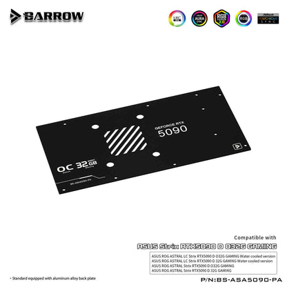 Barrow ASUS ASTRAL 5090 full coverage video card cold head cooler BS-ASA5090-PA