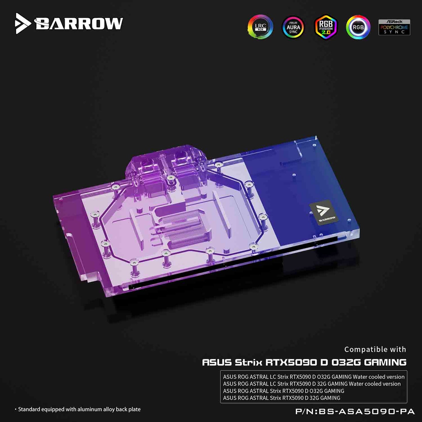 Barrow ASUS ASTRAL 5090 full coverage video card cold head cooler BS-ASA5090-PA