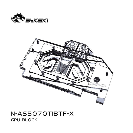 Bykski GPU Water Block For ASUS TUF Gaming GeForce RTX™ 5070 Ti BTF White OC Edition, Full Cover With | Water Cooling Block