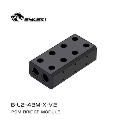 Bykski Multi Graphics Card Bridge Module, Waterway POM Connection For 4/6/8/10 Way Parallel Flow Distributor for Custom Liquid Cooling Loops，B-L2-6BM-X-V2