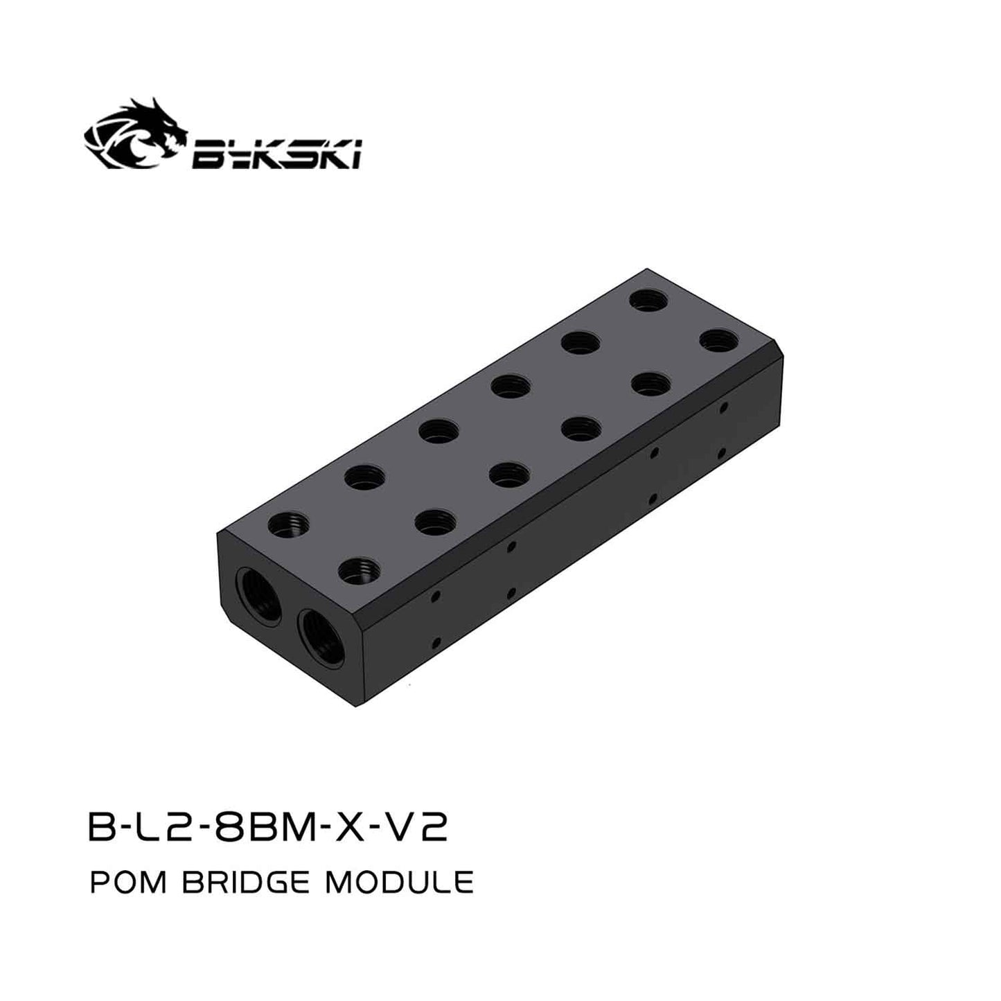 Bykski Multi Graphics Card Bridge Module, Waterway POM Connection For 4/6/8/10 Way Parallel Flow Distributor for Custom Liquid Cooling Loops，B-L2-6BM-X-V2