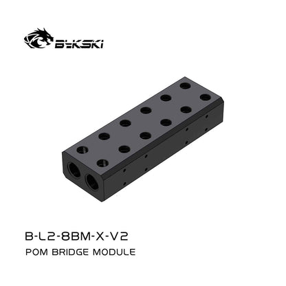 Bykski Multi Graphics Card Bridge Module, Waterway POM Connection For 4/6/8/10 Way Parallel Flow Distributor for Custom Liquid Cooling Loops，B-L2-6BM-X-V2