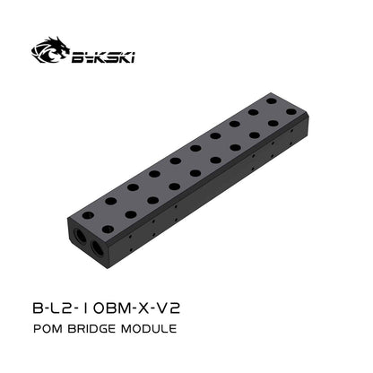 Bykski Multi Graphics Card Bridge Module, Waterway POM Connection For 4/6/8/10 Way Parallel Flow Distributor for Custom Liquid Cooling Loops，B-L2-6BM-X-V2