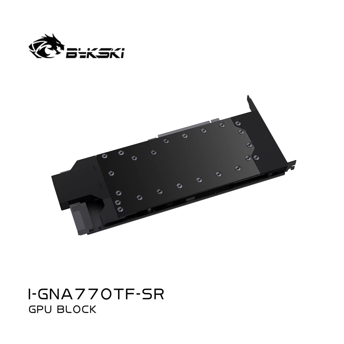 Bykski I-GNA700TF-SR graphics card water block with all-metal construction, designed for Intel A770 16G Card graphics cards.