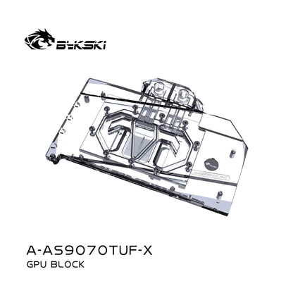 Bykski GPU Water Block For ASUS TUF RX9070/ORX9070XT O16G GAMING , Full Cover With Backplate PC Water Cooling Cooler,  A-AS9070TUF-X