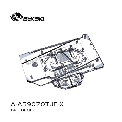 Bykski GPU Water Block For ASUS TUF RX9070/ORX9070XT O16G GAMING , Full Cover With Backplate PC Water Cooling Cooler,  A-AS9070TUF-X