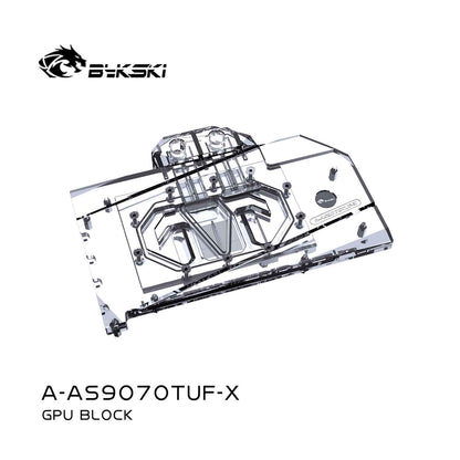 Bykski GPU Water Block For ASUS TUF RX9070/ORX9070XT O16G GAMING , Full Cover With Backplate PC Water Cooling Cooler,  A-AS9070TUF-X