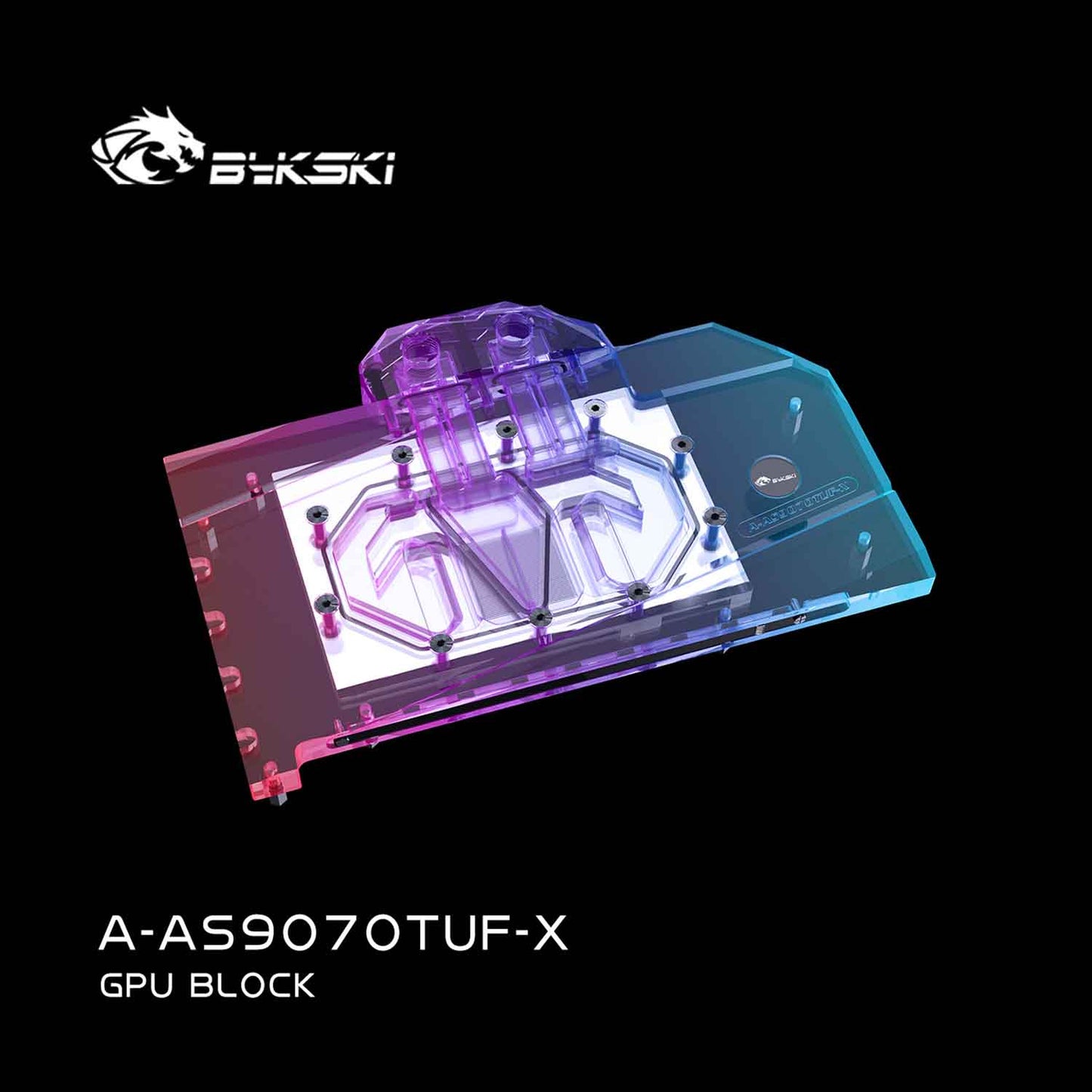Bykski GPU Water Block For ASUS TUF RX9070/ORX9070XT O16G GAMING , Full Cover With Backplate PC Water Cooling Cooler,  A-AS9070TUF-X