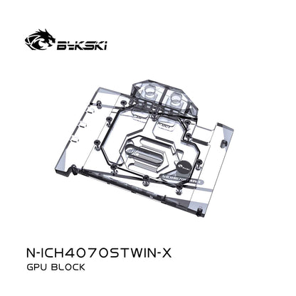 Bykski GPU Block For INNO3D GeForce RTX4070 SUPER TWIN X2,Full Cover With Backplate PC Water Cooling Cooler N-ICH4070STWIN-X