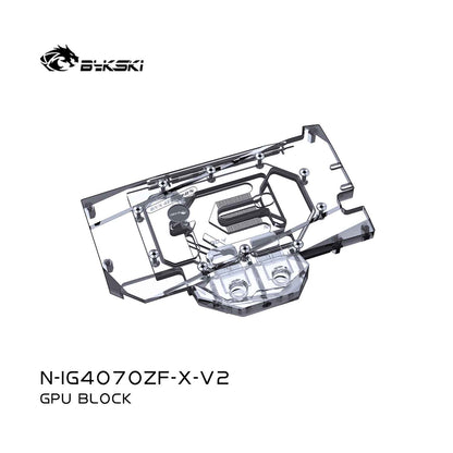 Bykski GPU Water Block For iGame GeForce RTX 4070 , Full Cover With Backplate PC Water Cooling Cooler, N-IG4070ZF-X-V2