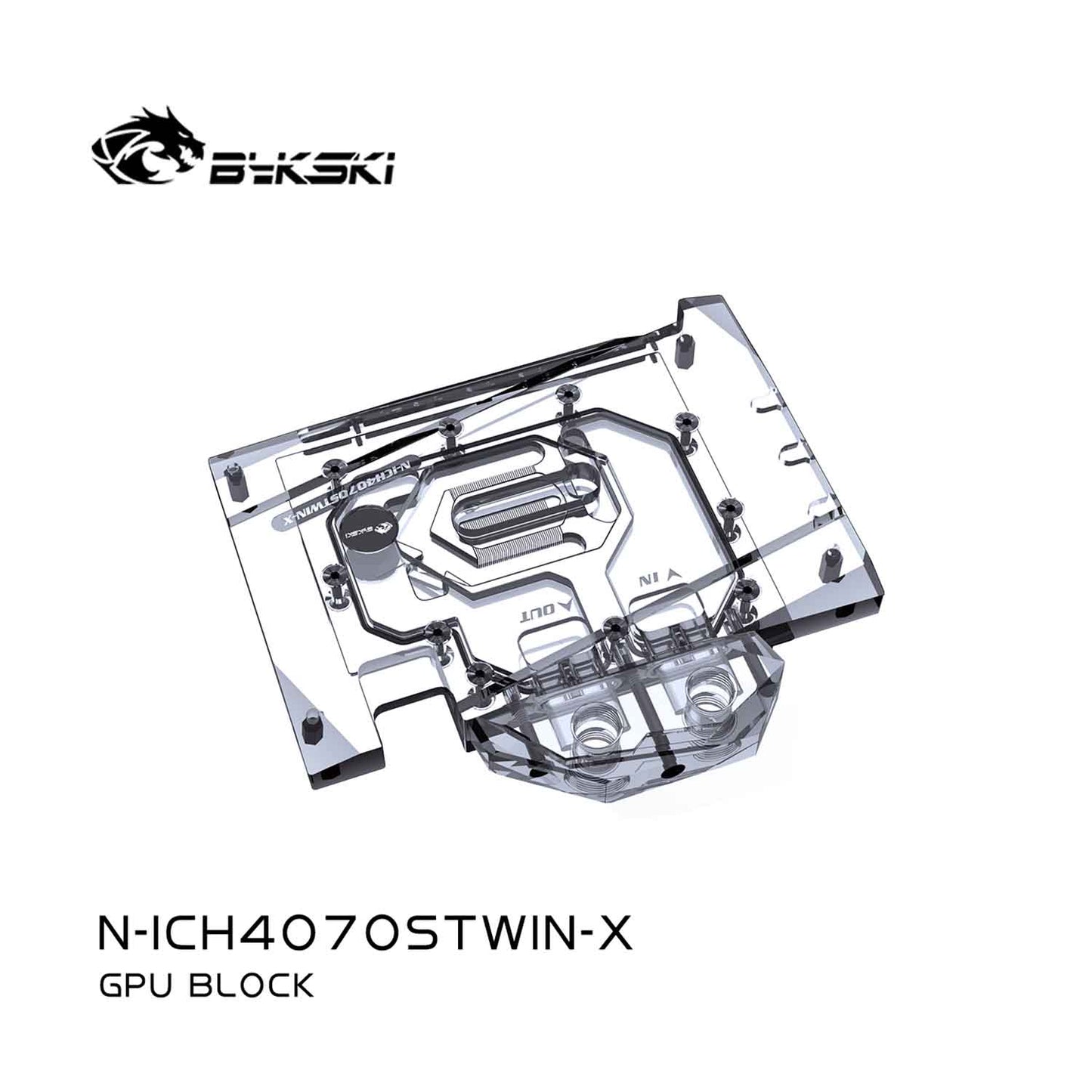 Bykski GPU Block For INNO3D GeForce RTX4070 SUPER TWIN X2,Full Cover With Backplate PC Water Cooling Cooler N-ICH4070STWIN-X