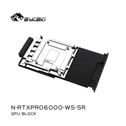 Bykski GPU Block For NVIDlA RTX Pro 6000, High Heat Resistance Material POM + Full Metal Construction, Full Cover GPU Water Cooling Cooler Radiator Block N-RTXPRO6000-WS-SR