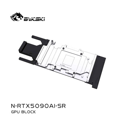 Bykski GPU Block For NVIDIA Geforce RTX5090 AI 32G, High Heat Resistance Material POM + Full Metal Construction, Full Cover GPU Water Cooling Cooler Radiator Block N-RTX5090AI-SR