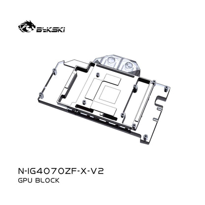 Bykski GPU Water Block For iGame GeForce RTX 4070 , Full Cover With Backplate PC Water Cooling Cooler, N-IG4070ZF-X-V2