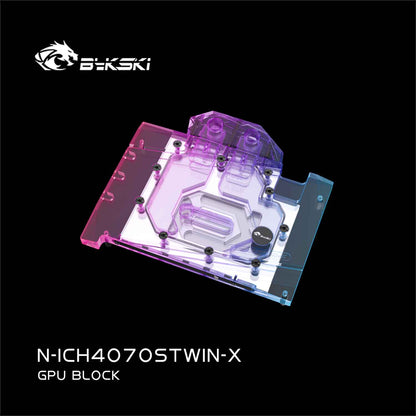 Bykski GPU Block For INNO3D GeForce RTX4070 SUPER TWIN X2,Full Cover With Backplate PC Water Cooling Cooler N-ICH4070STWIN-X