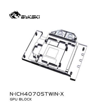 Bykski GPU Block For INNO3D GeForce RTX4070 SUPER TWIN X2,Full Cover With Backplate PC Water Cooling Cooler N-ICH4070STWIN-X