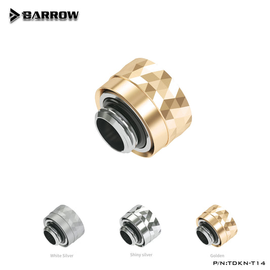 Barrow Choice Smooth OD14mm Hard Tube Fitting Hand Compression Fitting G1/4'' OD14mm Hard Pipe,TDKN-T14