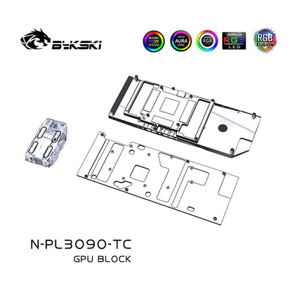 Bykski GPU Block With Active Waterway Backplane Cooler For Peladn / Zotac / Manli RTX 3080 / Nvidia 3090 (turbine version) / CANDUES 3090, PC Water Cooling Cooler, N-PL3090-TC
