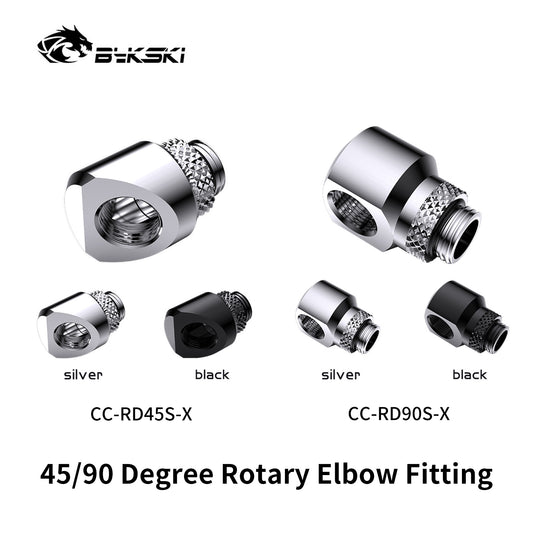 Bykski 45/90 Degree Rotary Elbow Fitting, High-quality Water Cooling Adapter With Rotary Base, CC-RD45S-X CC-RD90S-X