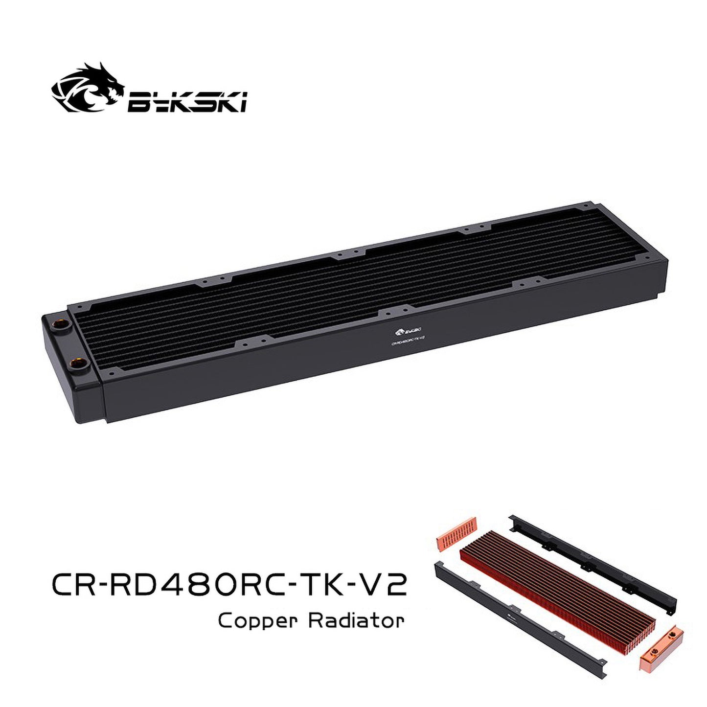 Bykski 40mm Red Copper Radiator, RC Series High-performance Heat Dissipation, Black/White 120/240/360/480 Thickness For 12cm Fan Cooler, CR-RDRC-TK-V2