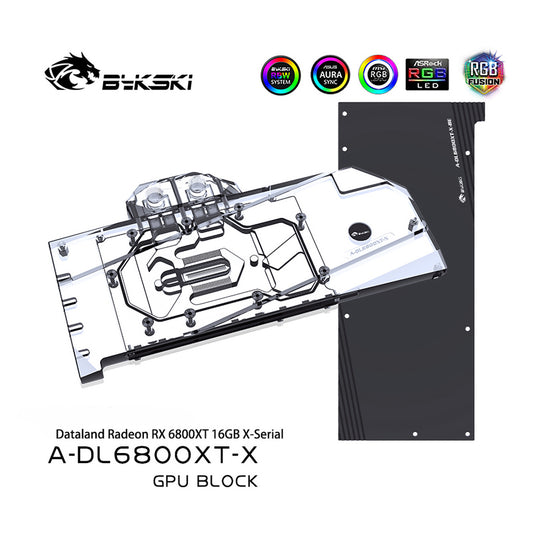 Bykski GPU Water Cooling Block For Dataland RX 6800 XT 16G X-Serial, Graphics Card Liquid Cooler, A-DL6800XT-X