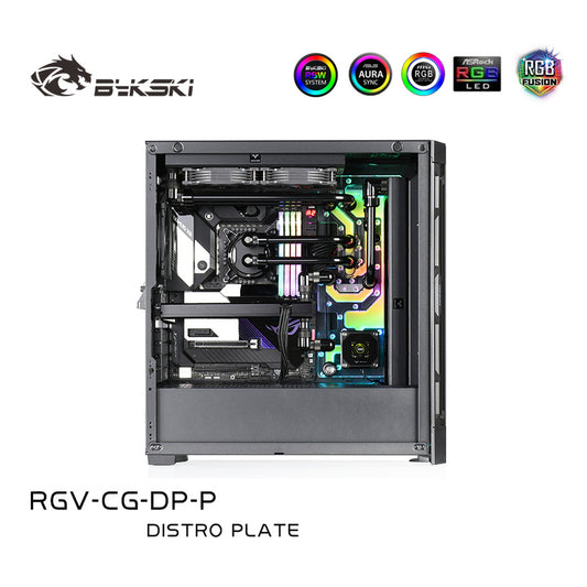 Bykski Distro Plate For Cougar DUOFACE PRO Case, 5V A-RGB Acrylic Waterway Board, Complete Kit For Water Cooling Loop, RGV-CG-DP-P