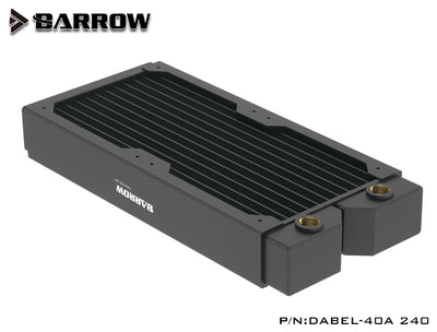 Radiateur en cuivre Barrow épaisseur 40 mm 12 voies d'eau en circulation, adapté aux ventilateurs 120 mm, Dabel-40a 240 