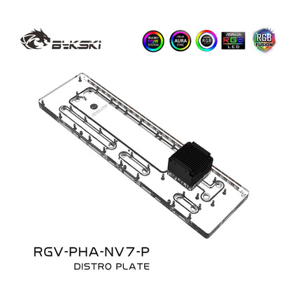 Bykski Distro Plate For Phanteks NV7 Case, Acrylic Waterway Board Combo DDC Pump, 5V A-RGB, RGV-PHA-NV7-P