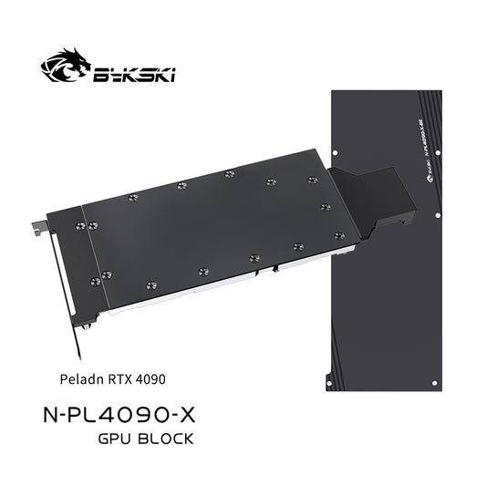 Bykski GPU Block For Peladn RTX 4090, High Heat Resistance Material POM + Full Metal Construction, With Backplate Full Cover GPU Water Cooling Cooler Radiator Block, N-PL4090-X