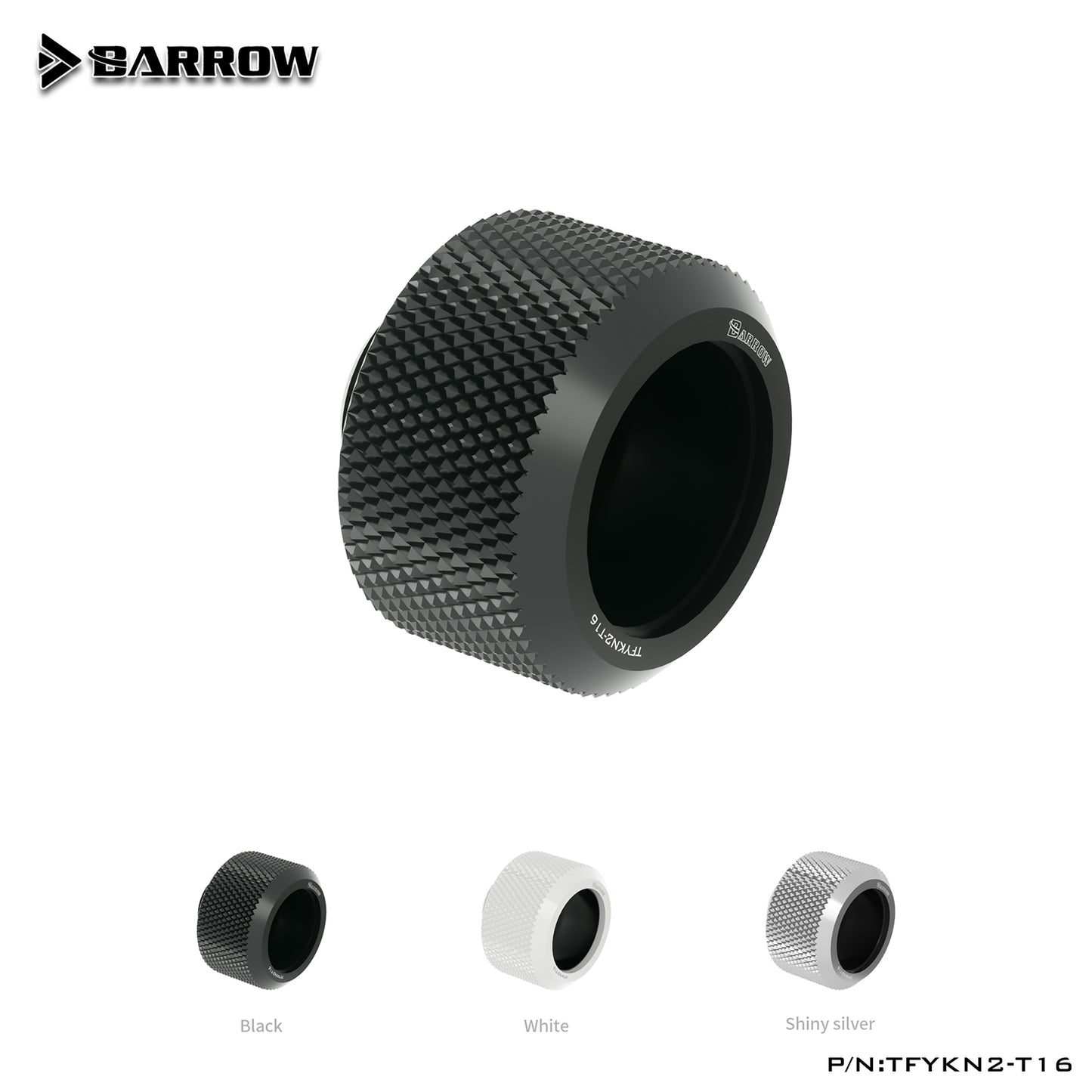 Barrow OD16mm Hard Tube Fittings Choice series, Enhanced Anti-off Rubber Ring For OD16mm Hard Tubes, TFYKN2-T16